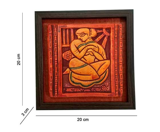 VILLAGE LADY TERRACOTTA SHOWPIECE FOR HOME DECORATION- INSPIRED BY JAMINI ROY'S PAINTING