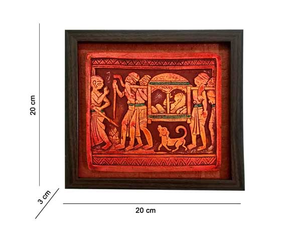 PALKI BEARER TERRACOTTA SHOWPIECE FOR HOME DECORATION - INSPIRED BY JAMINI ROY PAINTING