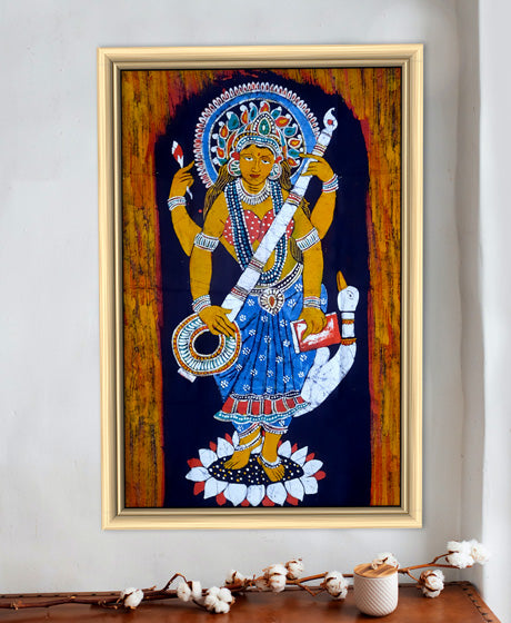 GODDESS SARASWATI- BATIK PAINTING BIG