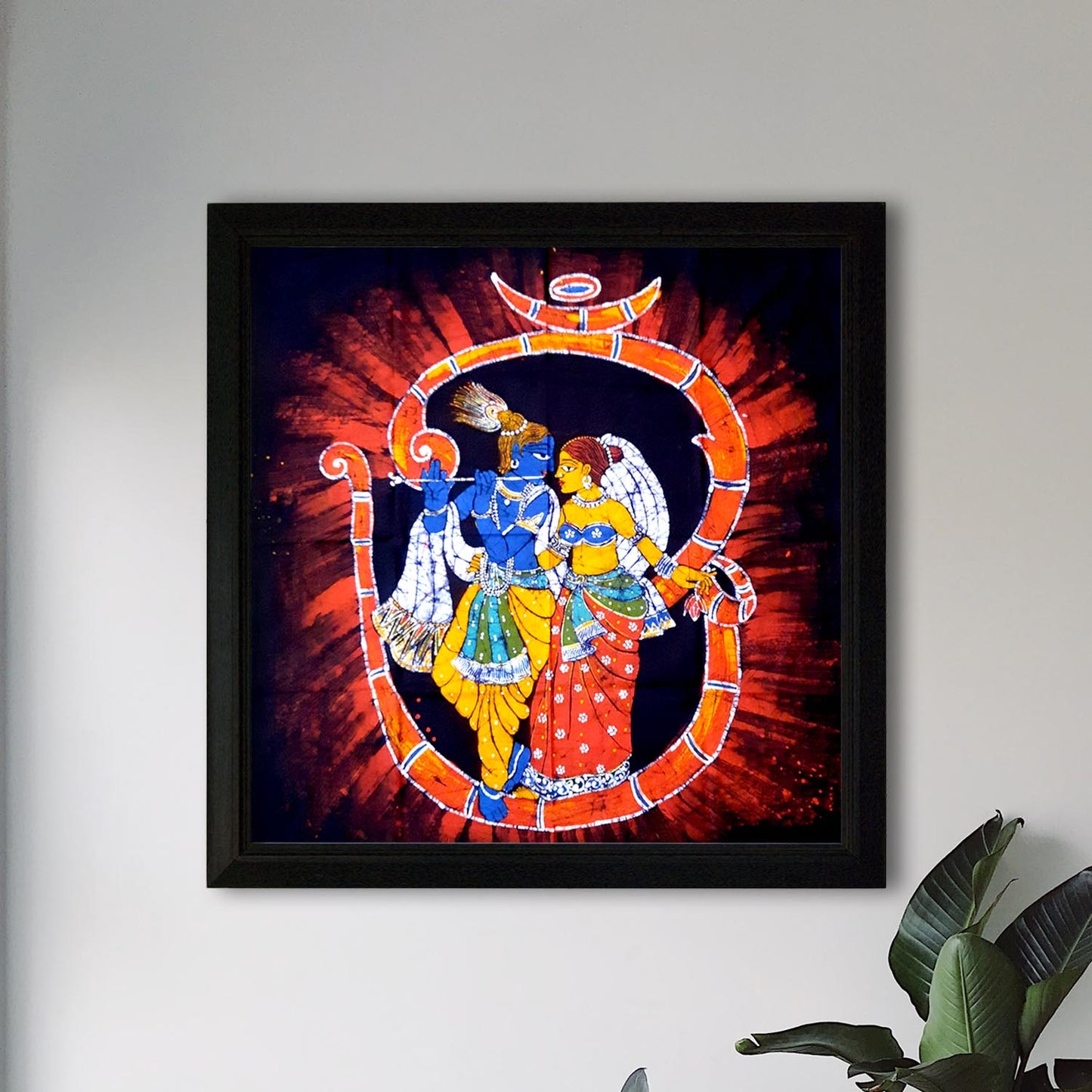 RADHA KRISHNA NATURAL BATIK PAINTING- WALL HANGING