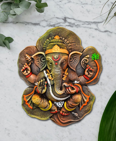 TERRACOTTA GANESH SHOWPIECE FOR WALL DECORATION