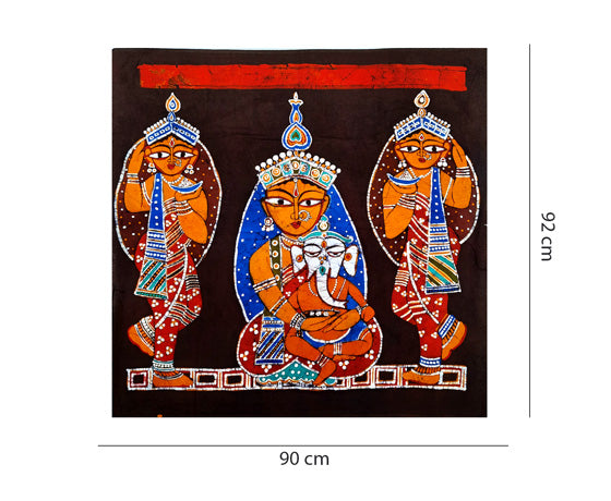 MA DURGA WITH GANESH-  JAMINI ROY WALL HANGING