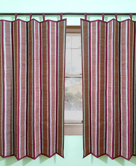 NATURAL HANDMADE CURTAIN MADE OF MADURKATHI OR NATURAL REED -RED