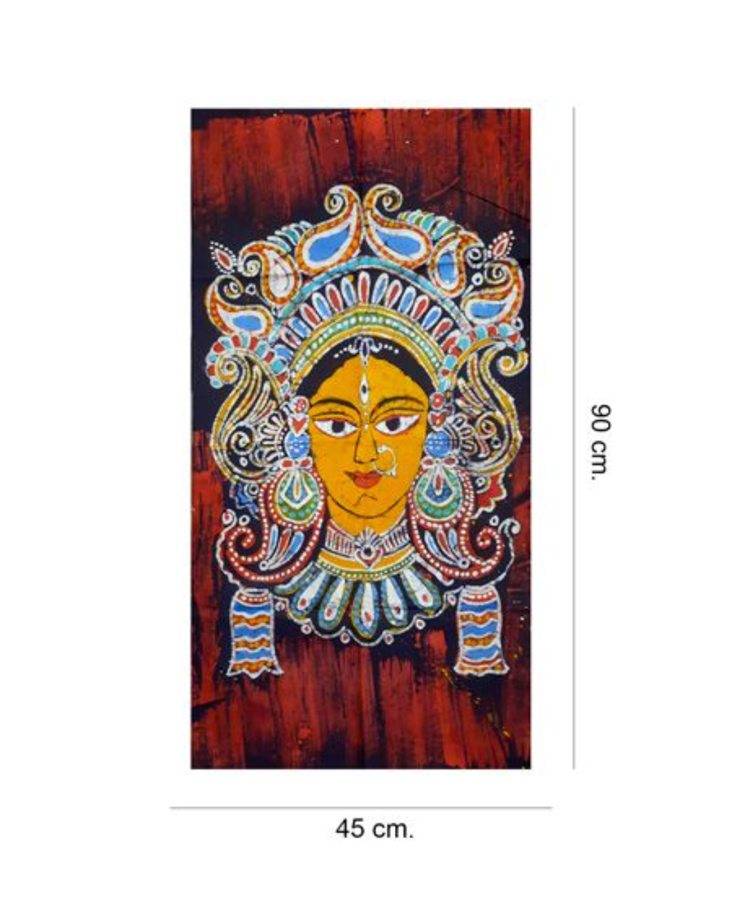 FACE OF GODDESS DURGA - BATIK PAINTING- WALL HANGING