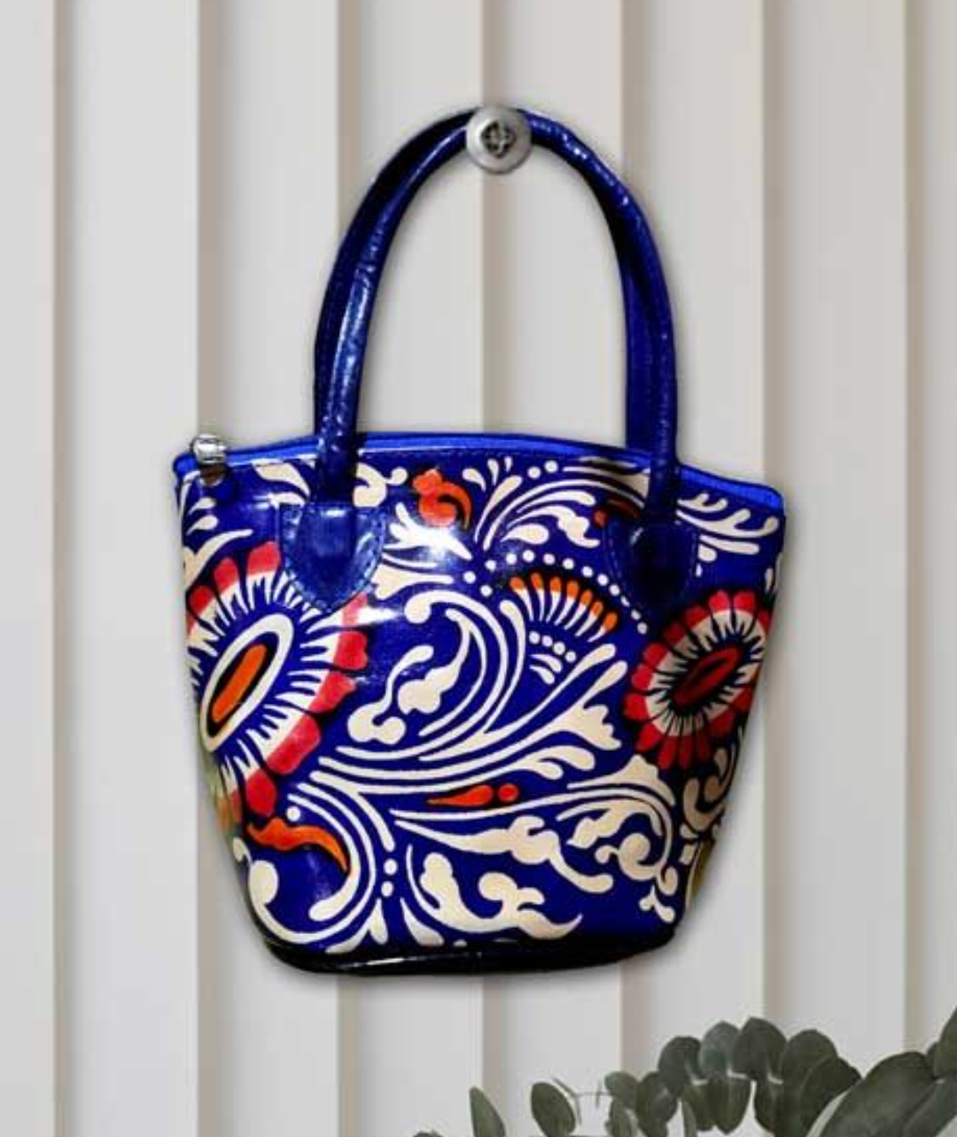 HANDMADE LEATHER BATIK BAG - BLUE