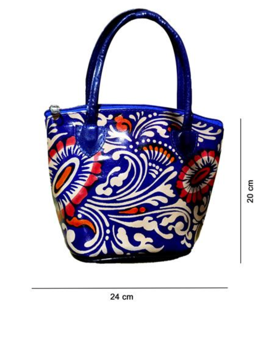 HANDMADE LEATHER BATIK BAG - BLUE