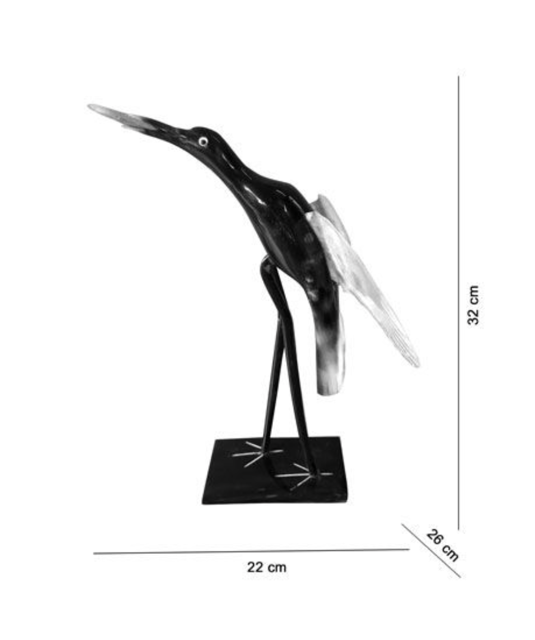 ATTRACTIVE HORNCRAFT HERON CATCHING FISH SHOWPIECE - BIG