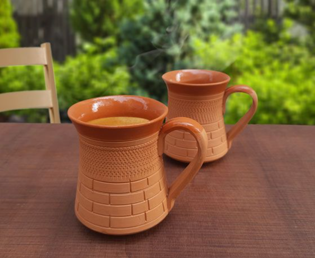 HANDMADE TERRACOTTA COFFEE MUG- DESIGN 2