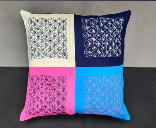 KANTHSTITCHED 4 COLOUR CUSHION COVER