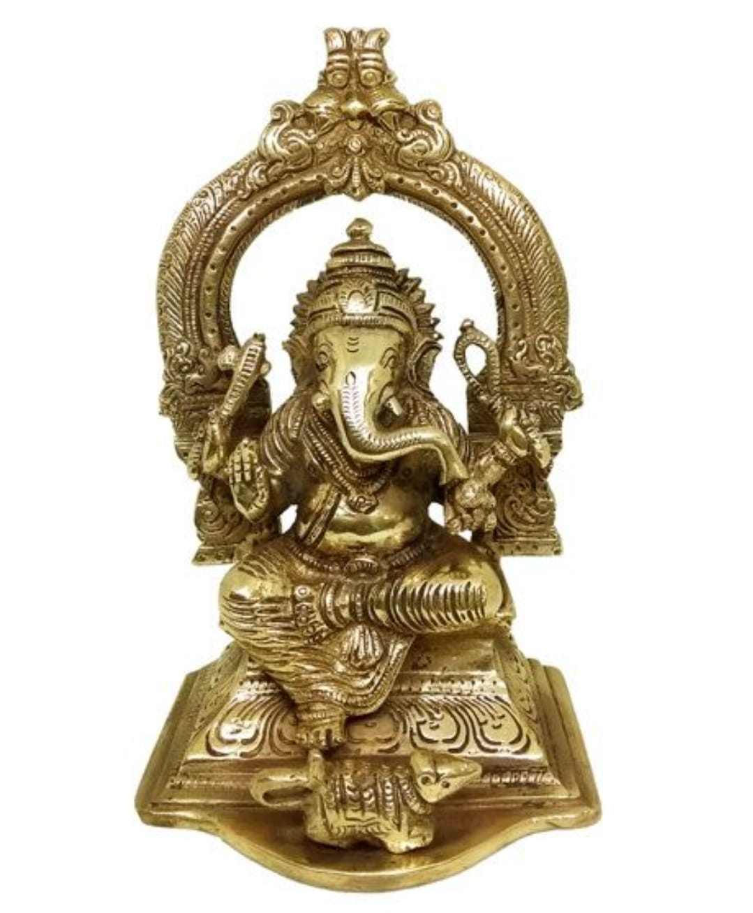 HANDMADE BRASS METAL GANAPATI BAPPA IDOL OR SHOWPIECE